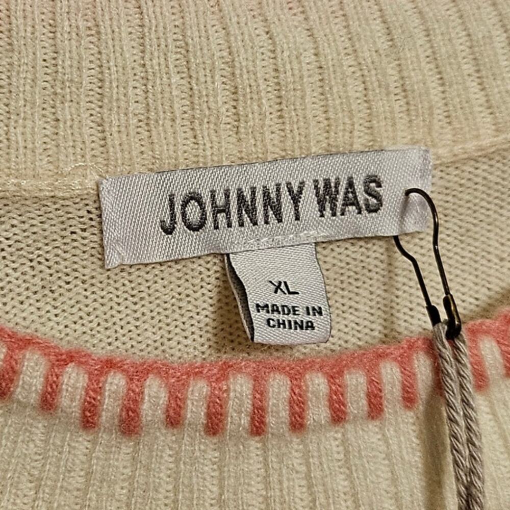 Johnny Was Ginnie Drop Shoulder Pullover Sweater Cream Wool Blend XL NWT - Picture 6 of 7